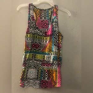 Arizona Jean Company geometric pink and yellow tank top